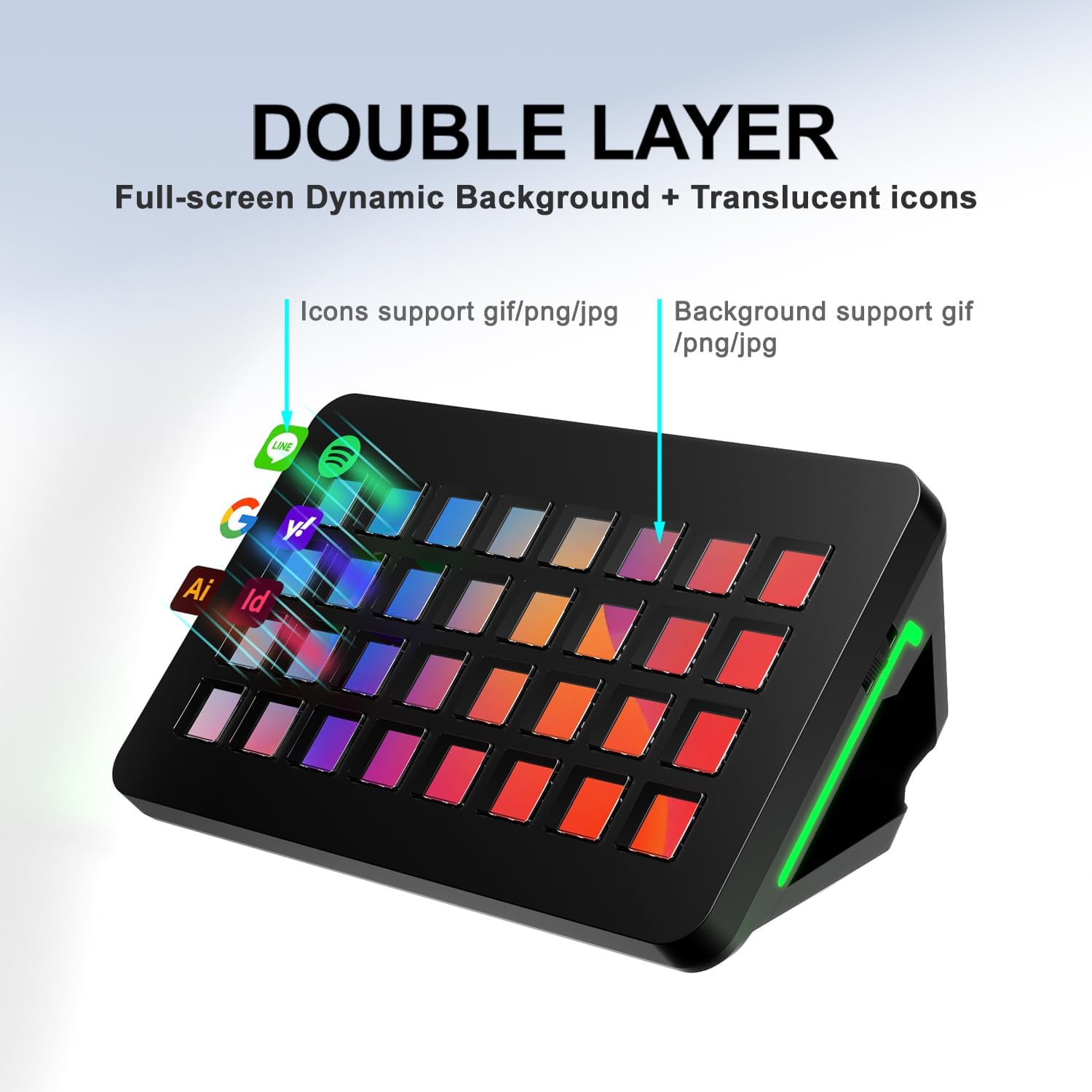 Teclado Macro XL Con 32 Teclas LCD y Ruedas Dual Scroll