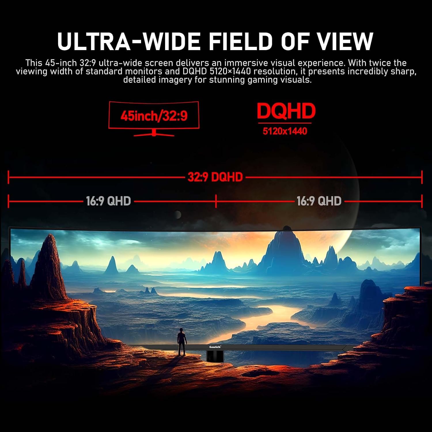 Monitor Gaming Curvo 45" Ultra-Wide 240Hz DQHD