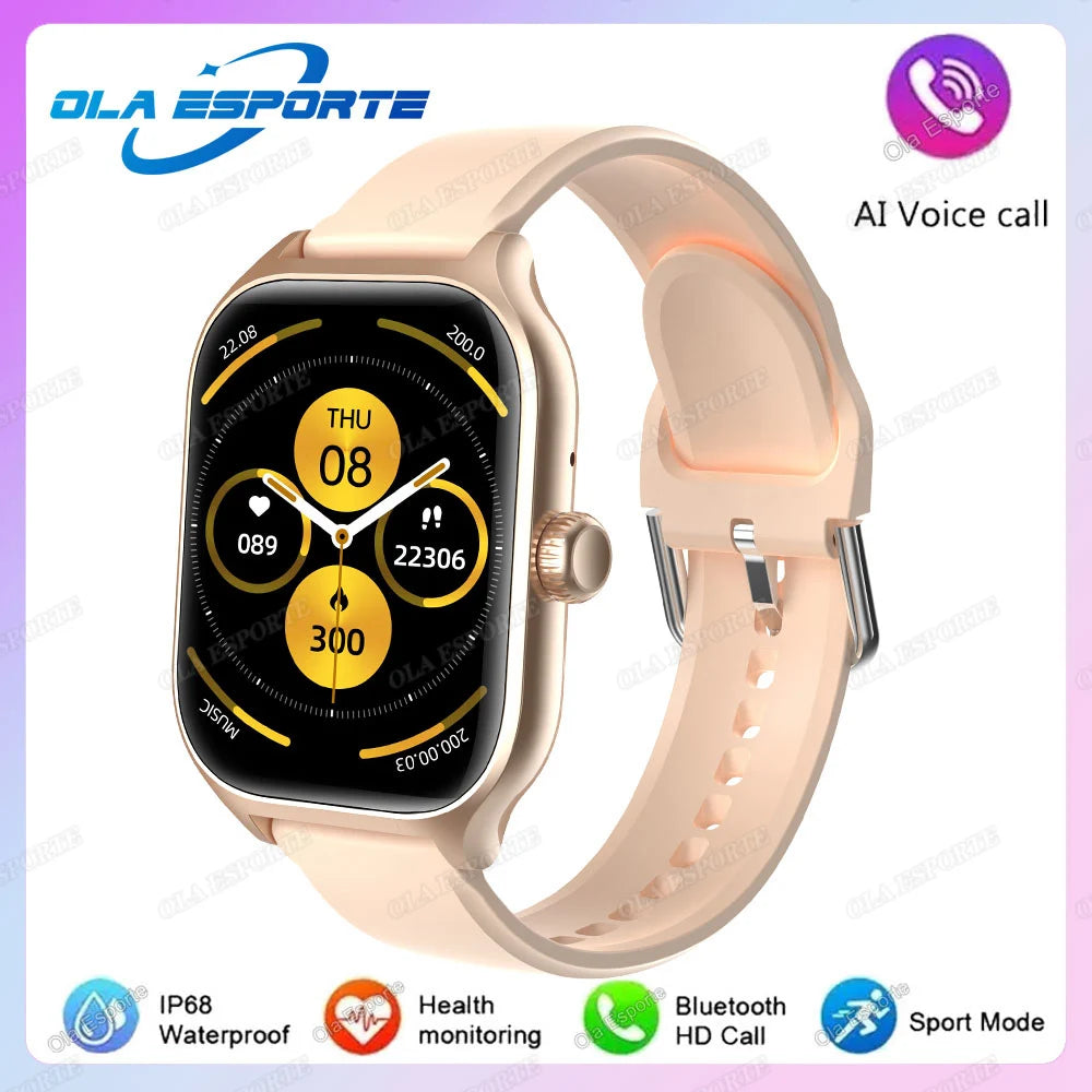 Dorado Color Reloj Smartwatch 2.01" AMOLED Llamadas BT Salud Avanzada