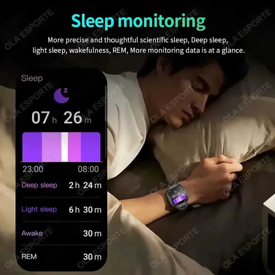 Reloj Inteligente Militar Hombre 3ATM con Llamadas BT