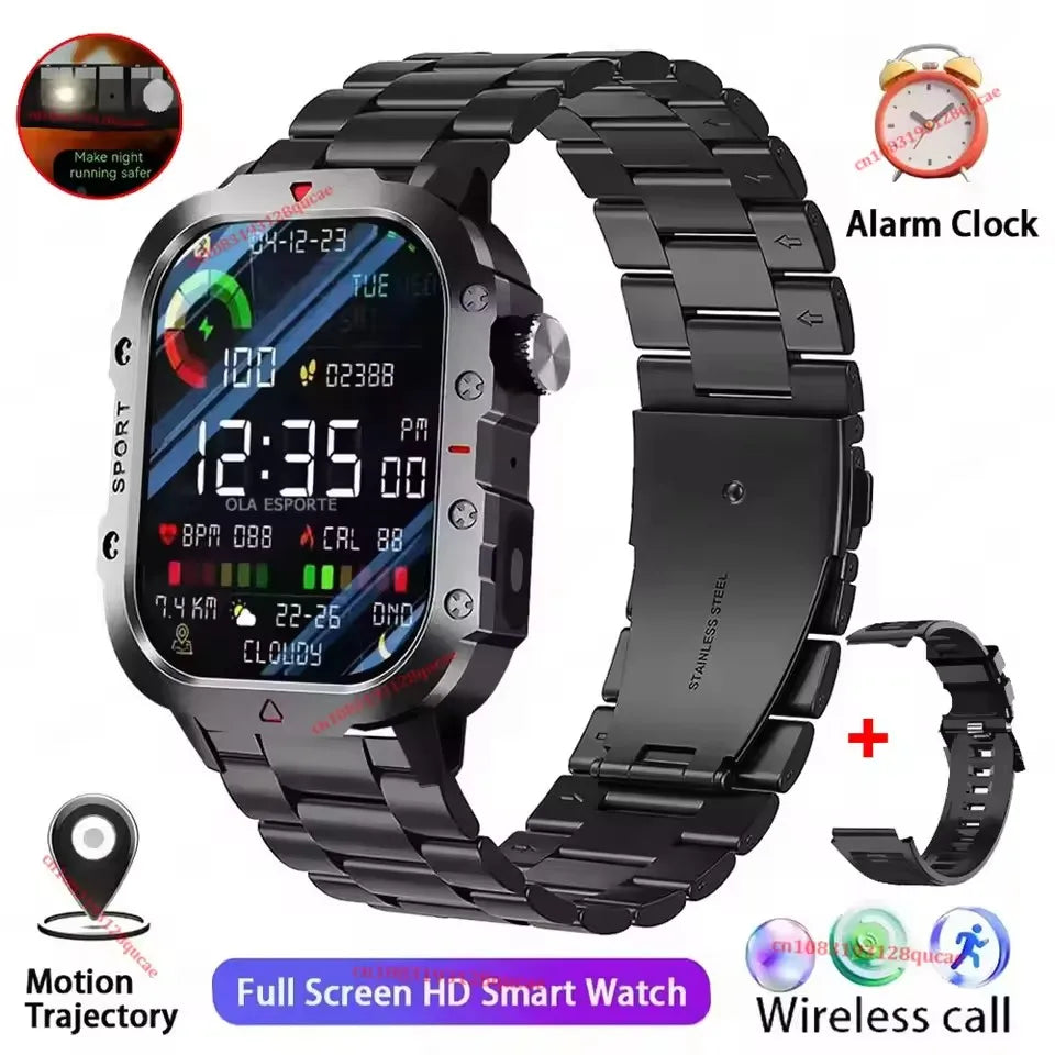 Bk22Szstrap 2.01 Color Reloj Inteligente Militar Hombre 3ATM con Llamadas BT