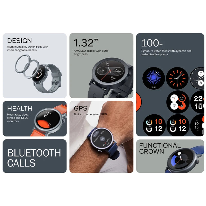 Reloj Inteligente AMOLED 1.32" con GPS y Llamadas BT