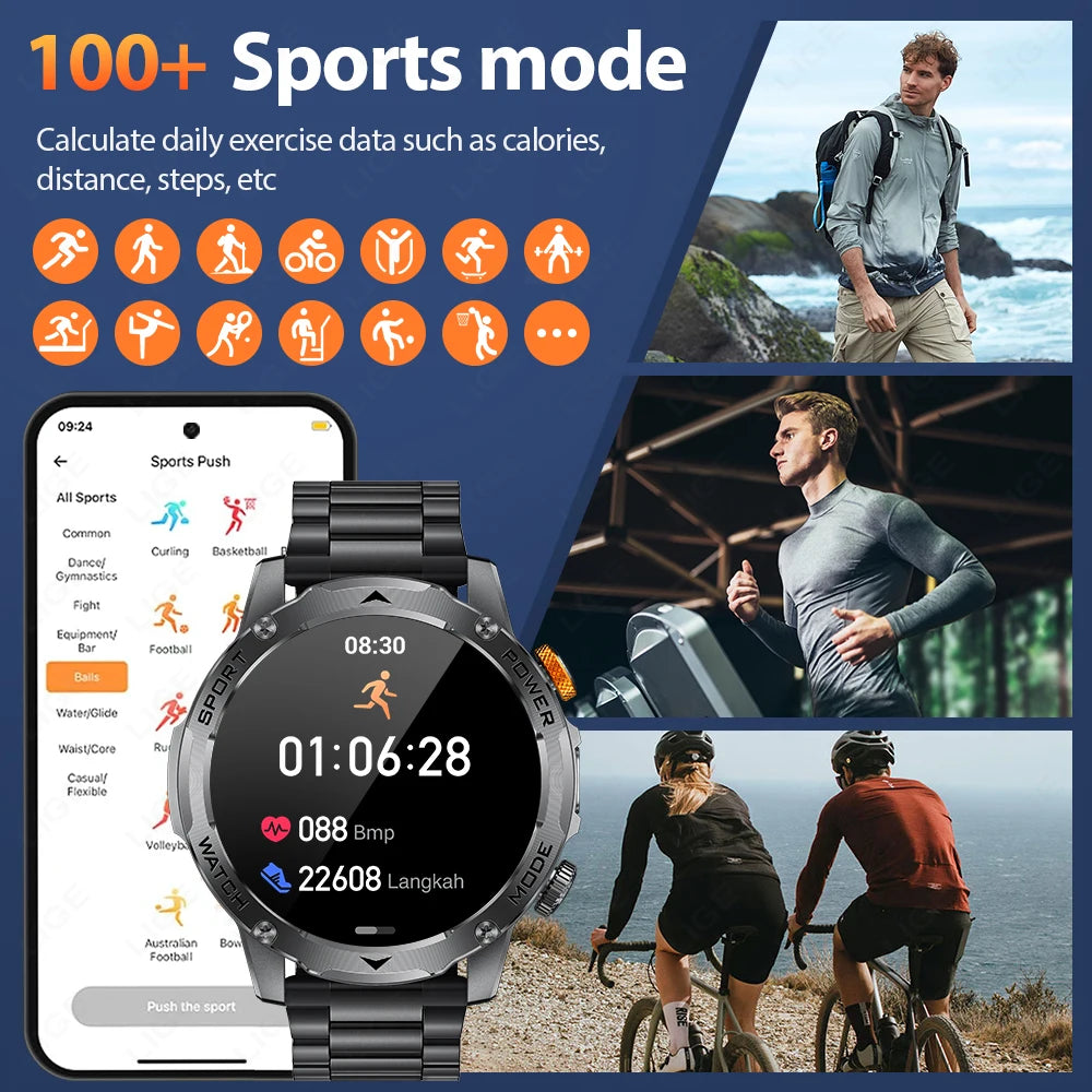 Reloj Inteligente Deportivo Hombre Llamadas IP68 1,7"
